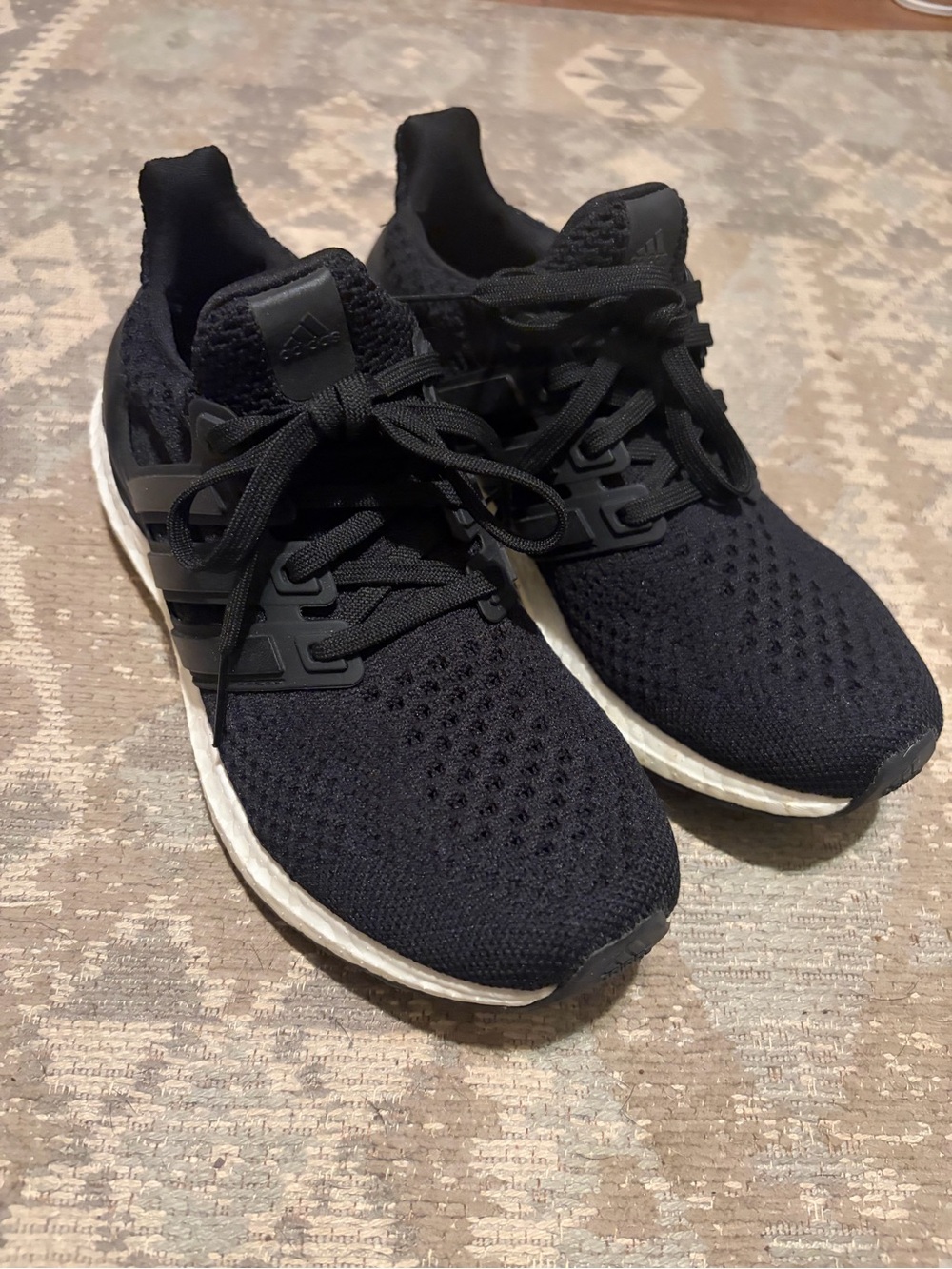 adidas Black and White Ultra Boost Running Shoes